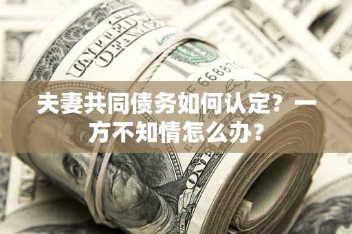 北京夫妻共同债务如何认定？一方不知情怎么办？