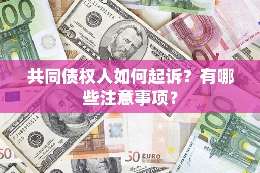 北京共同债权人如何起诉？有哪些注意事项？